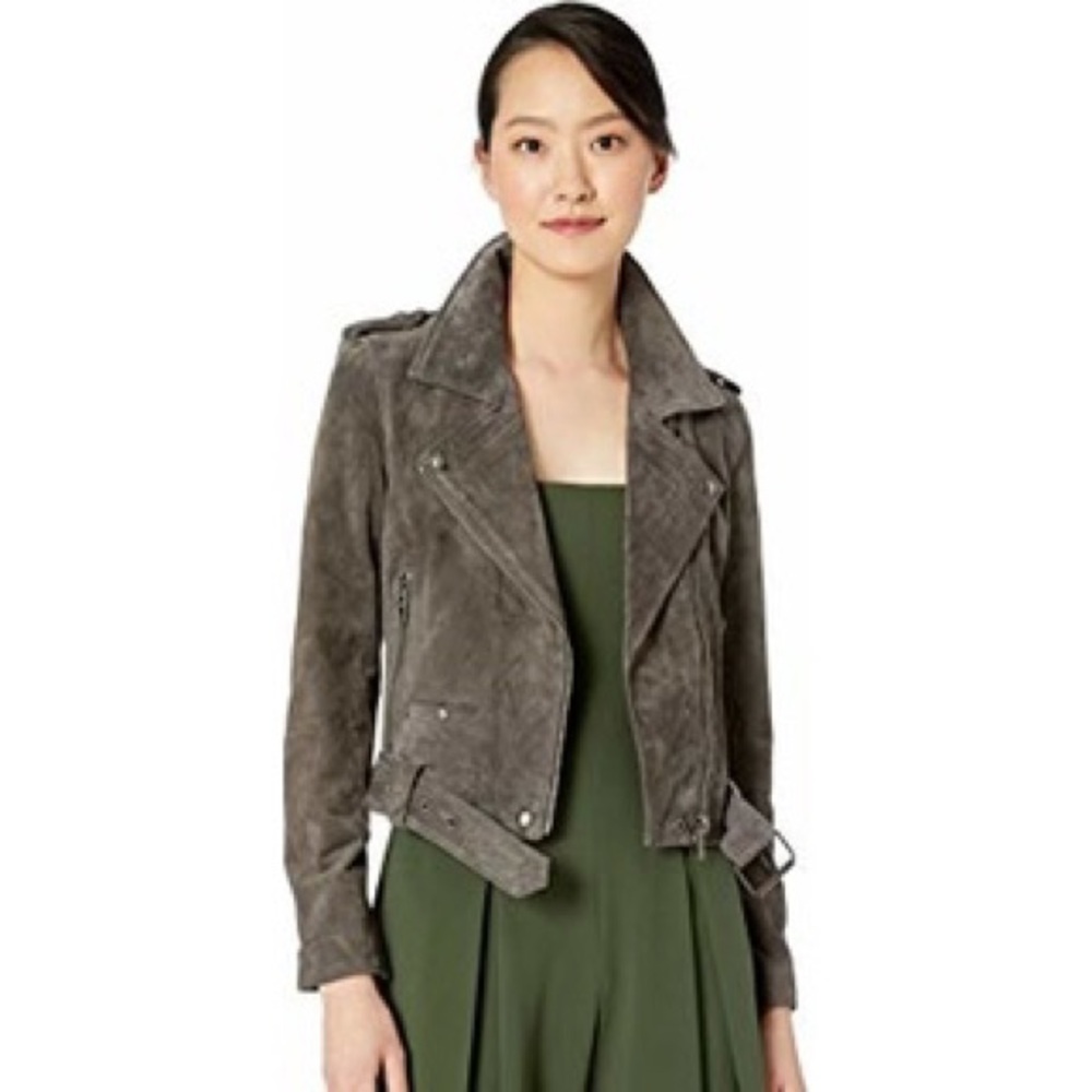 Blanknyc suede moto jacket French gray NWT